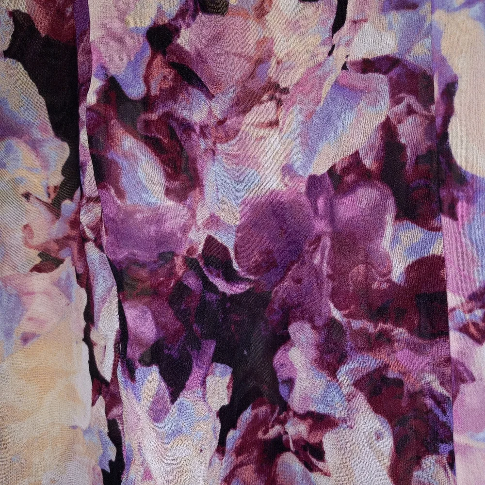 Lane Bryant 14-16 sheer pink floral tie front tunic